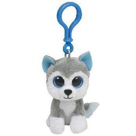 نیرومند و درشت هیکل سگ ترجمه نمی مخمل خواب دار اسباب بازی در Keychain، خاکستری / سفید / برنج سفید